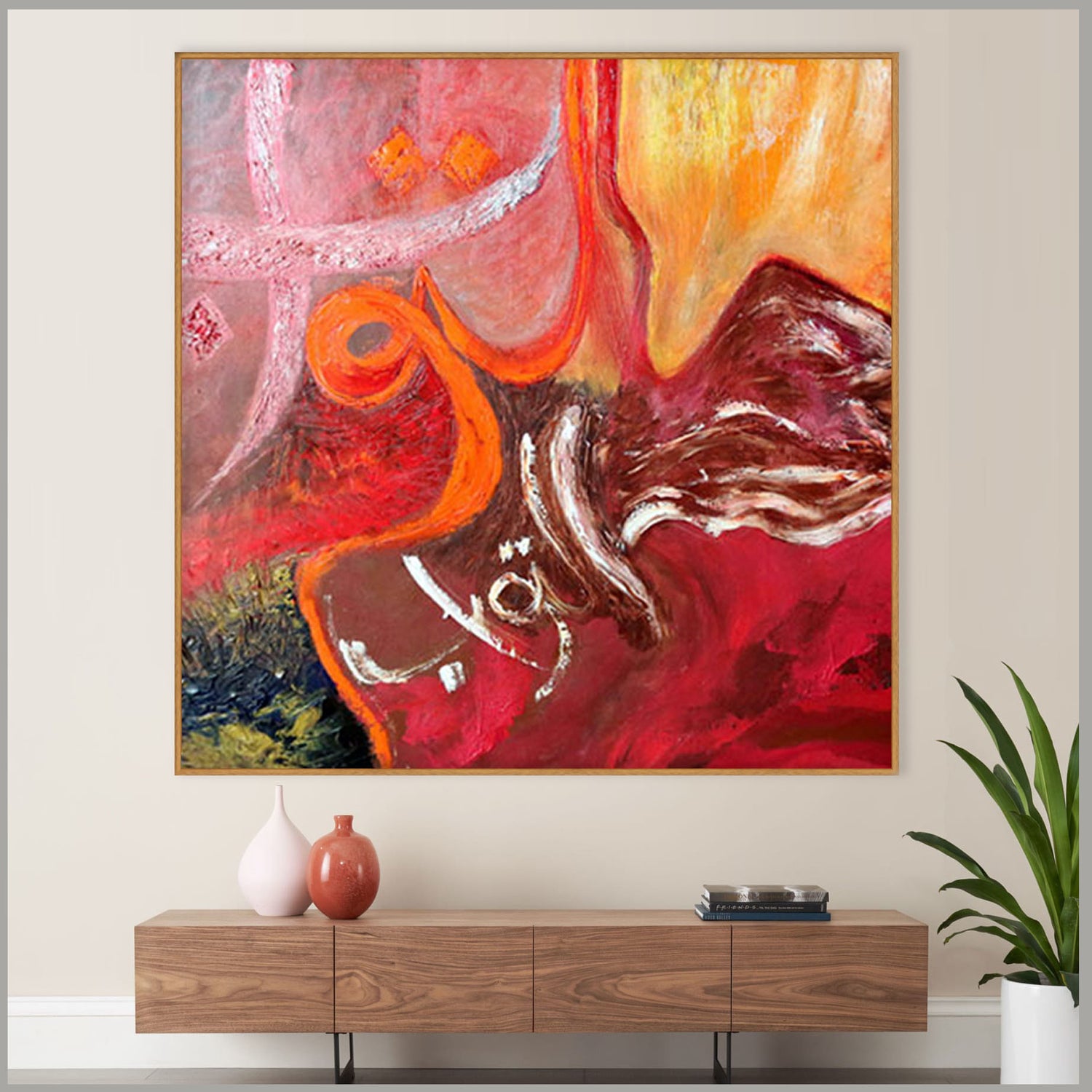 Cosmic Rose Abstract  100x100 cm by Art Noorr